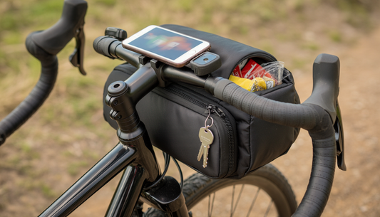 bike handlebar bag with phone holder