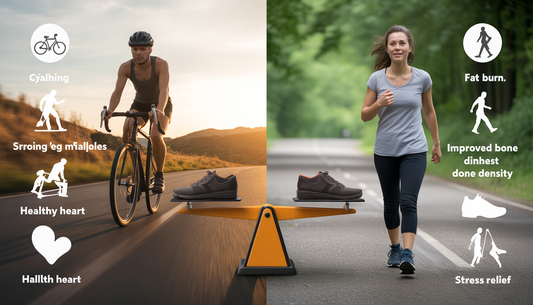 cycling vs walking health benefits