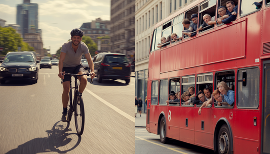 bike commuting vs public transport uk