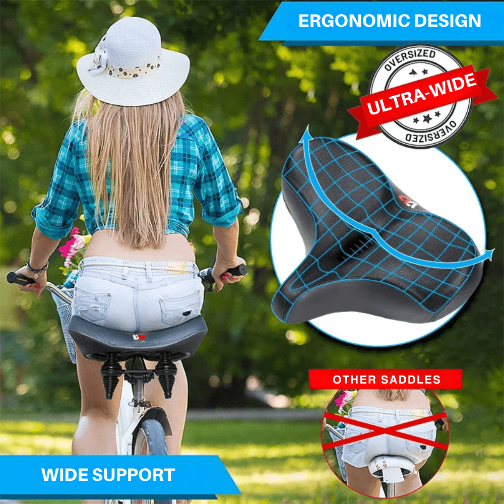 Cyclonix UK - Extra Wide Comfort Bike Saddle – MaxiComfort™